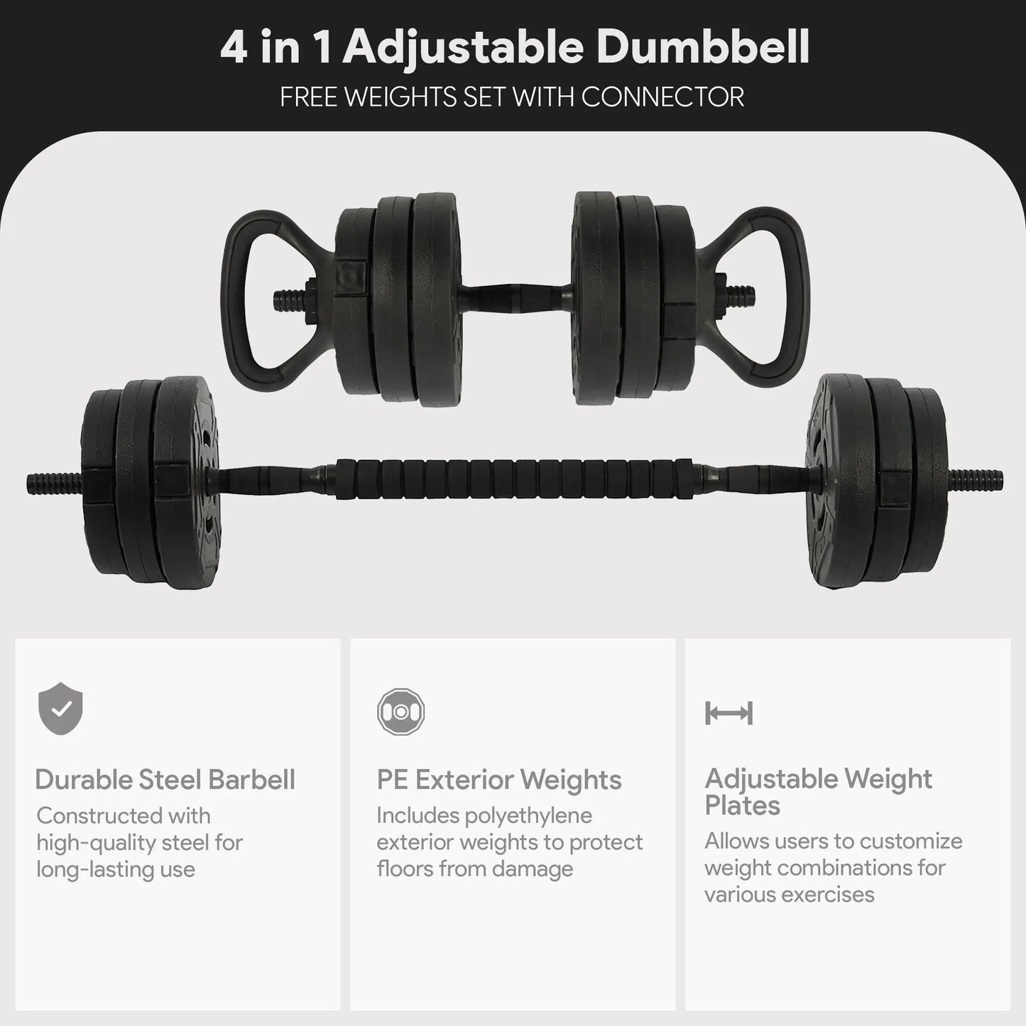 Get Fit with the Fitvids 4 in 1 Adjustable Dumbbell Set - 60Lbs of Versatile Free Weights! 💪🏋️‍♂️ #HomeGym #FitnessGoals