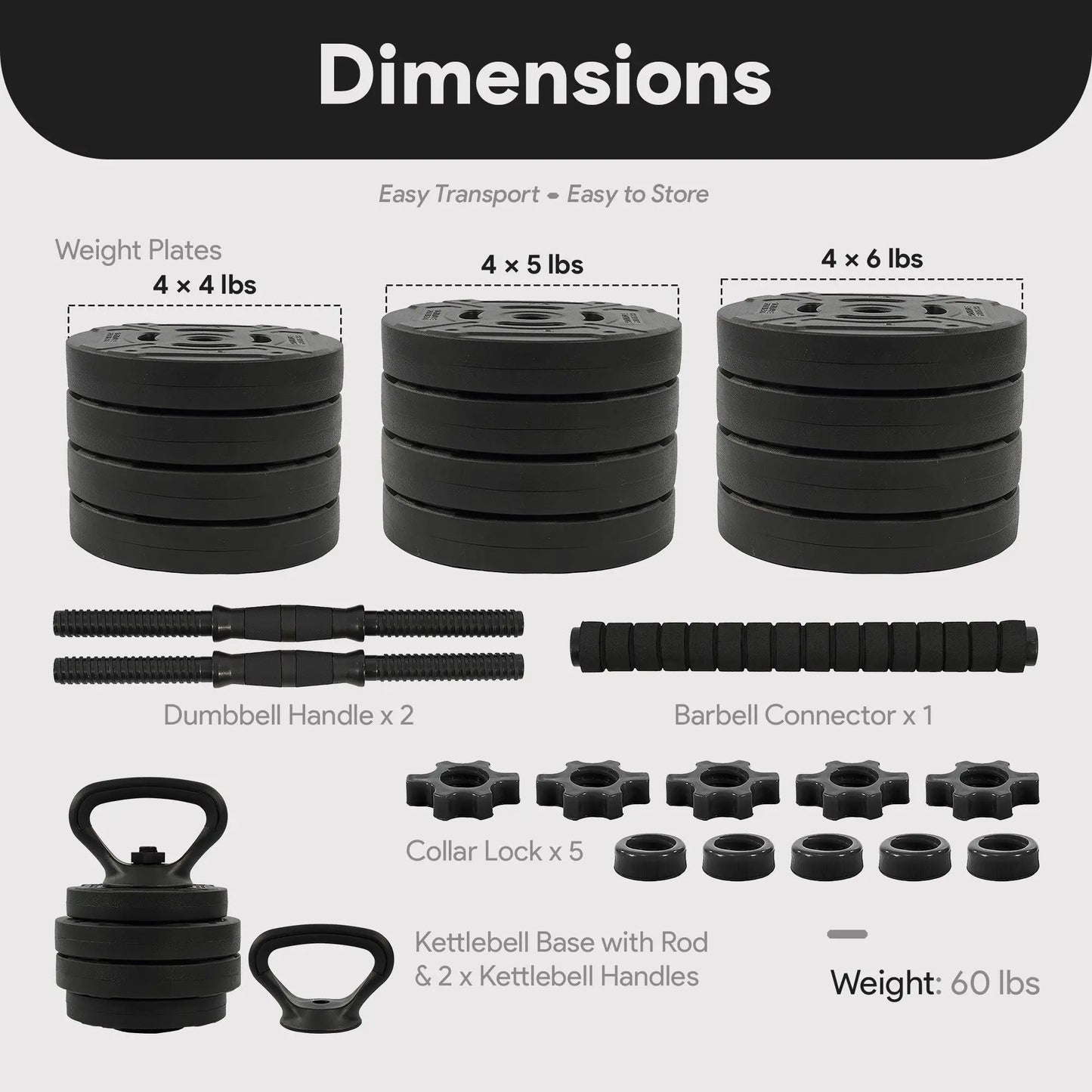 Get Fit with the Fitvids 4 in 1 Adjustable Dumbbell Set - 60Lbs of Versatile Free Weights! 💪🏋️‍♂️ #HomeGym #FitnessGoals