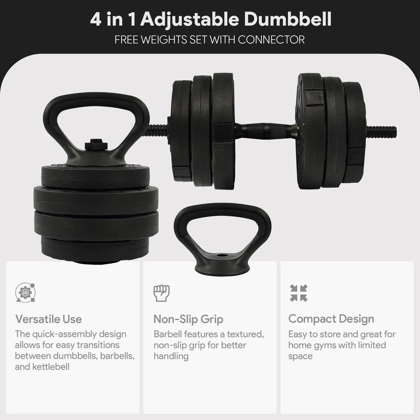 Get Fit with the Fitvids 4 in 1 Adjustable Dumbbell Set - 60Lbs of Versatile Free Weights! 💪🏋️‍♂️ #HomeGym #FitnessGoals